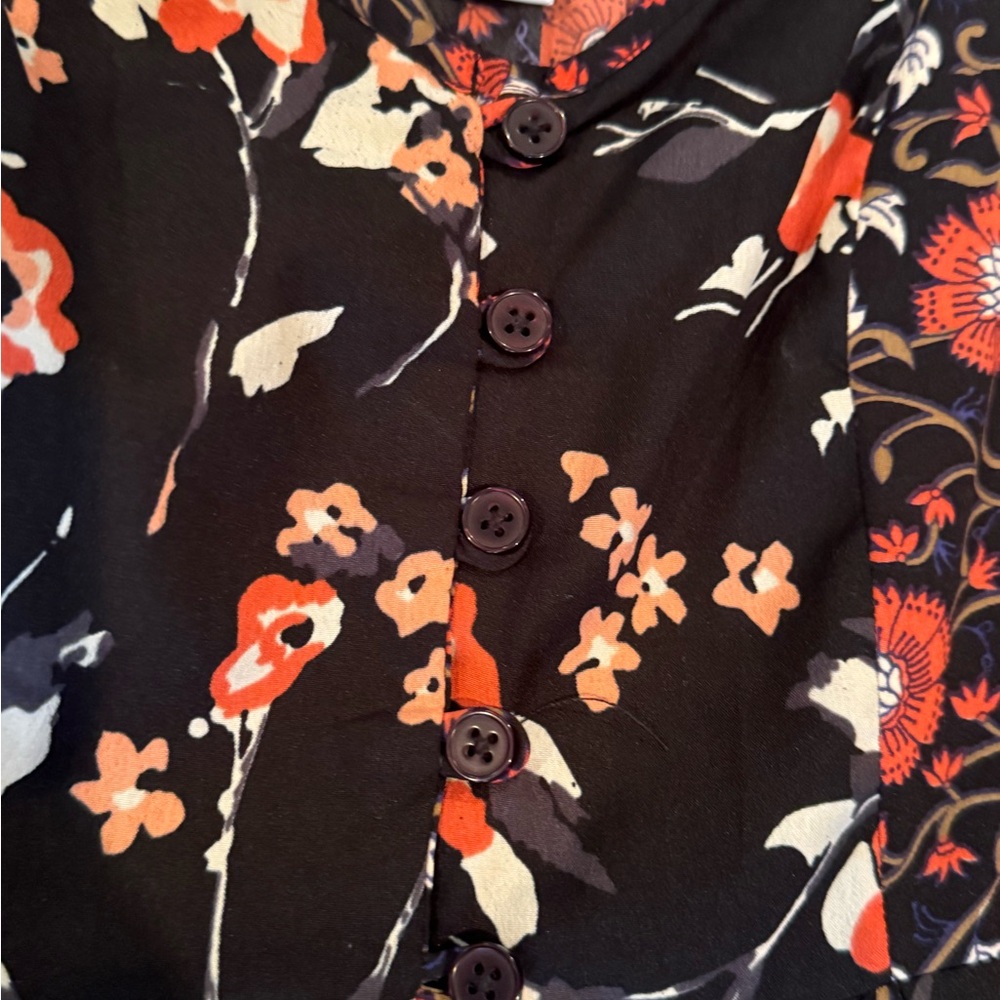 Band of Gypsies black floral dress with pockets - Picture 4 of 7
